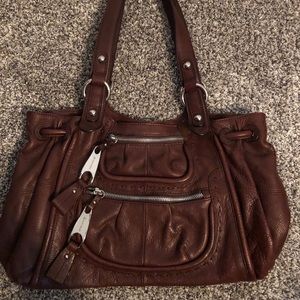 B. Makowsky brown leather shoulder bag